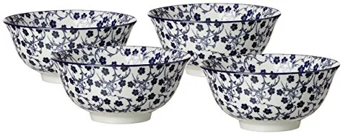 Ritzenhoff & Breker Schalen-Set Royal Sakura, 4-teilig - Kuchenteller-Set aus hochwertigem Porzellan, ideal für Müsli, Suppen oder Beilagen, spülmaschinengeeignet und perfekt kombinierbar mit der Royal-Serie.