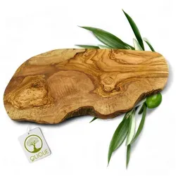 OLIQUE Schneidebrett aus Olivenholz - Rustikales Design - Schneidebrett aus hochwertigem Olivenholz (35-39cm), ideal für Küchenliebhaber. Die rustikale Optik bringt mediterranes Flair in Ihre Küche.