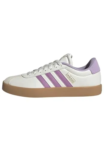 adidas Vl Court 3.0 Damen Schuhe - Core White Preloved Purple Powder Plum, 39 1/3 EU - Damen-Sneaker mit dämpfender Zwischensohle und vulkanisierter Gummiaußensohle für optimalen Komfort und Stil.