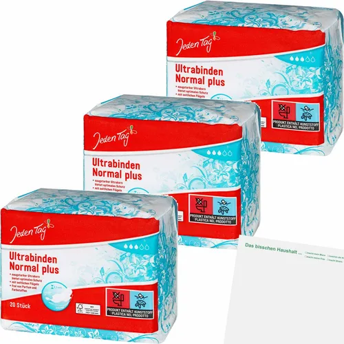 Jeden Tag Ultrabinden Normal Plus 3er Pack 3x20Stk Packung usy Block