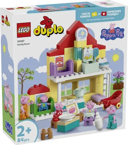 LEGO® DUPLO Peppa Pig Familienhaus 10467 - Buntes Familienhaus für kreative Spielstunden. Ideal für Kinder ab 2 Jahren, aus hochwertigem Kunststoff. Fördert die Fantasie und Motorik.