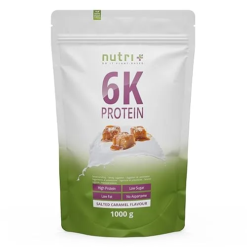Nutri + Eiweißshake Salted Caramel 1 kg - Laktosefreies Proteinpulver - Mehrkomponenten Proteine mit hohem Proteinanteil für Muskelwachstum, ohne Zuckerzusatz und laktosefrei - ideal für Sportler und als Ergänzung für Vegetarier & Veganer.