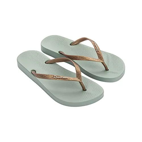 Ipanema Damen Anatomica TAN FEM Sandalen, Green/Gold, 43 EU - 100% vegane und recycelbare Sandalen mit anatomischer Sohle, rutschfest, langlebig und unglaublich bequem für den perfekten Sommerlook.