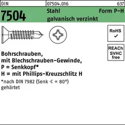 Bohrschraube DIN 7504 SEKO PH P 4,2x19-H Stahl galv.verz. 1000St.
