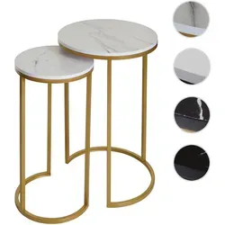 Mendler 2er-Set Beistelltisch HWC-K46 - Beistelltische fürs Wohnzimmer in modernem Design, pflegeleichte MDF-Oberfläche und stabiles Gestell für vielseitige Nutzung zu Hause oder im Büro.