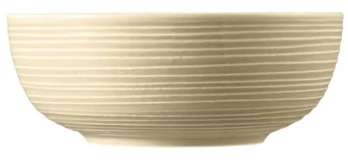 Seltmann Weiden Terra Foodbowl 20 cm, 1720 ml, Servierschale mit spiralförmigem Relief, Spülmaschinen- und mikrowellenfest, Porzellan, Sandbeige
