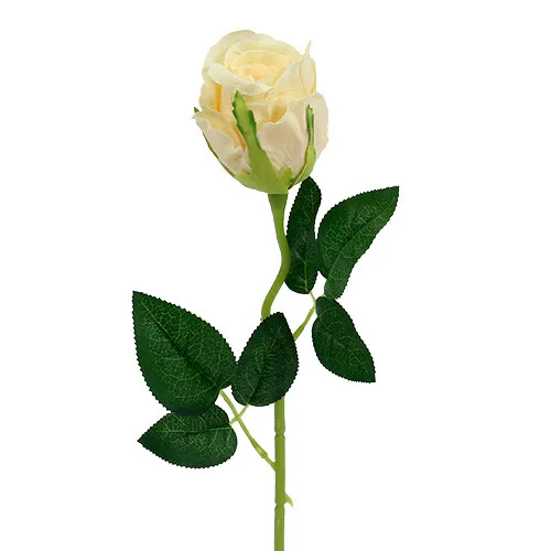 Kunstblumen Rosen Creme Deko Ø6cm L50cm 6St VIANA Premium, 6 Stück