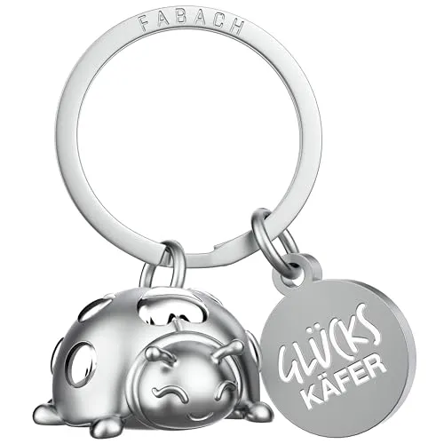 FABACH Marienkäfer Schlüsselanhänger Glücksbringer Marie in silber von FABACH