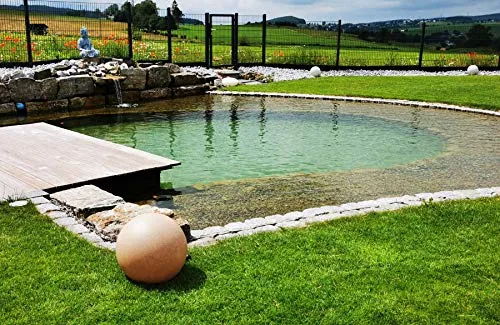 Trango 500S IP65 Gartenkugel, Kugelleuchte 50cm Durchmesser in Sandstein-Optik „SANDSTONE“ mit je 5 Meter Kabel & E27 Fassung Kugellampe, Gartenleuchte, Außenlampe, Gartenkugel ohne Leuchtmittel