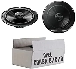 Lautsprecher Einbauset mit Pioneer TS-G1720F - 16,5cm 2-Wege Koax Koaxiallautsprecher Auto - passend für Opel Corsa B/C/D