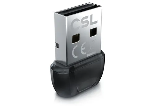 CSL BT USB Stick Nano, BT5.3 Adapter / Dongle, Empfänger & Sender Bluetooth-Adapter USB zu USB Typ A, Plug&Play, Auto-Reconnect, bis 20 m, bis 7 Geräte, 3 Mbit/s