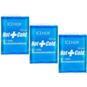 ICEHOF Kühlpads (3x) - Modernstes Soft-Gel, lange Kühldauer - Kühlpack Gel Kühlakku Kühlkissen Kühlkompressen Kälte-Kompresse Kühlkompresse Kühlbeutel Eisbeutel - Gefroren formbar