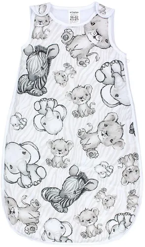 TupTam Babyschlafsack 2.5 TOG mit seitlichem Reißverschluss - Bequemer, ärmelloser Schlafsack in Safari Beige für Babys (Größe 68-74). Aus 100% Baumwolle gefertigt, sorgt er für angenehmen Schlafkomfort.
