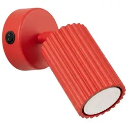 SOLLUX lighting Wandleuchte KARBON rot mit Schalter in rot von Sollux