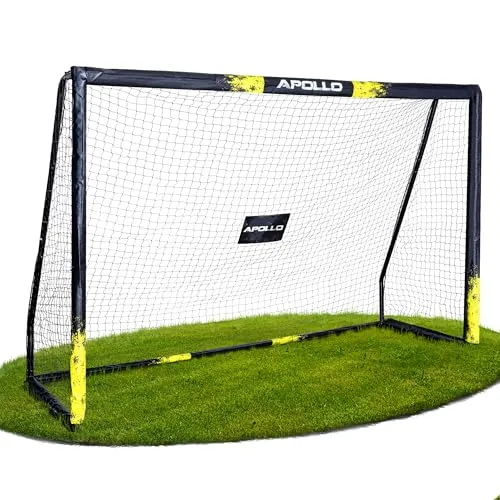 Apollo Fußballtor Goal Master - Wetterfestes Tor für Garten, 180-300 cm - Fußballtor für Kinder und Erwachsene, mit schaumstoffummanteltem Stahlrahmen und wetterfestem Netz. Ideal für Garten, einfach aufzubauen und vielseitig einsetzbar.