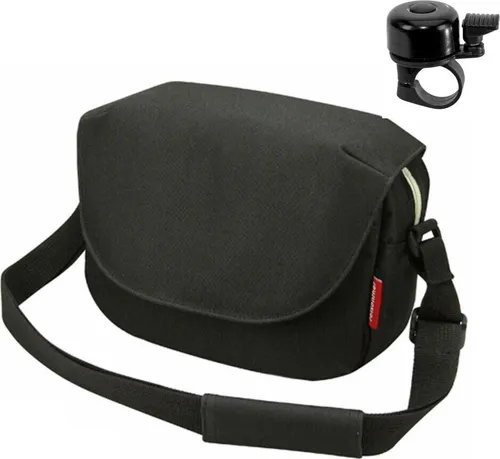 Rixen & Kaul Reisen-thel Fahrrad Lenkertasche Schultertasche Umhängetasche FunBag Schwarz inkl. Fahrradklingel