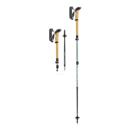 Leki Makalu FX Carbon C Wanderstöcke 100-120cm - Grün - Leichter Carbon-Faltstock mit ergonomischem Griff für optimalen Komfort auf langen Trekkingtouren. Perfekt für kleinere Körpergrößen.