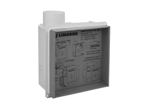 Limodor Einbaukasten compact/H 80000 - Unterputzkasten für saure Kondensate (pH>2) mit hoher Temperatur, ideal für Ölbrennwertgeräte. Einfache Installation und hohe Förderleistung von 400 l/h.