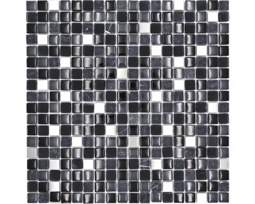 Glasmosaik XCM M760 30x30 cm mix schwarz/grau in schwarz von Weitere
