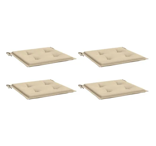 vidaXL Gartenstuhl-Kissen 4 Stk. Beige 40x40x4 cm - Auflagen & Polster, komfortable und wasserabweisende Kissen aus langlebigem Oxford-Gewebe für optimalen Sitzkomfort und frische Akzente in deinem Außenbereich.