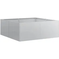 vidaXL Pflanzkübel 80x80x30 cm aus verzinktem Stahl - Übertöpfe für Garten und Terrasse, langlebig und korrosionsbeständig, ideal für vielfältige Bepflanzungsoptionen.