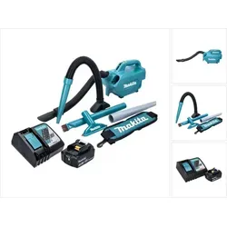 Makita DCL 184 RF1 Akku Staubsauger - Kabelloser 18 V Staubsauger mit 54 mbar Saugkraft, ideal für flexibles Reinigen. Inklusive 3,0 Ah Akku und Ladegerät für lange Laufzeiten.