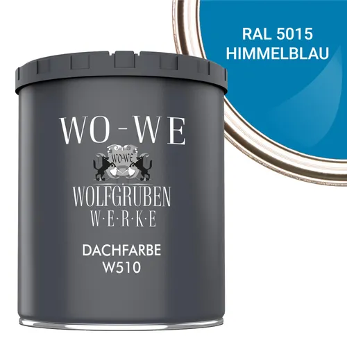 Dachfarbe Sockelfarbe Dachbeschichtung W510 Himmelblau RAL 5015 - 750ml