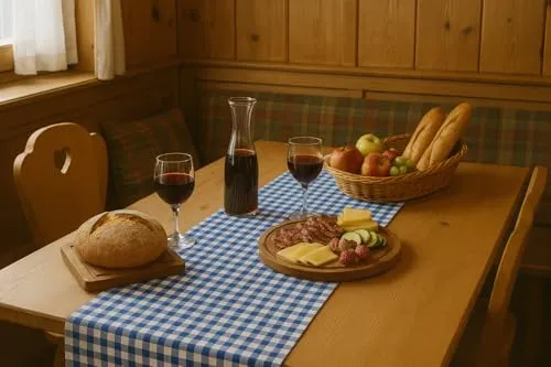 texpot Landhaus Tischläufer 30 x 180 cm rot-weiß kariert 100% Baumwolle