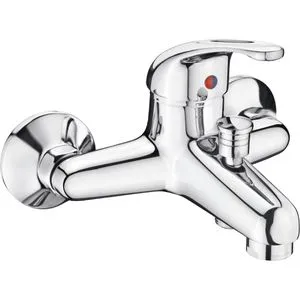 Cornat Badewannenarmatur Fabio, chrom, Aufputz mit Einhebelmischer - Hochwertige Wannenarmatur mit geräuscharmer Kartusche für sanftes Öffnen & Schließen. Ideal für schnelle Installation und flexiblen Wechsel zwischen Wanneneinlauf und Duschbrause.