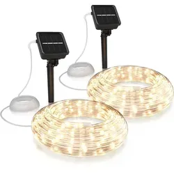 BEARWARE LED-Lichterkette Solar 10m warmweiß - Lichterkette für Innen & Außen, 100 LEDs mit warmweißem Licht, solarbetrieben und ohne Folgekosten - perfekt für stimmungsvolle Abende im Garten oder auf dem Balkon.