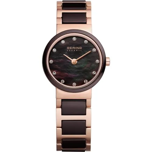 BERING Damen Uhr Quarz Movement - Ceramic Collection 10725-765 - Armbanduhren für Damen mit minimalistisch-dänischem Design, kratzfestem Saphirglas und hypoallergenem Material; ideal für stilbewusste Frauen.