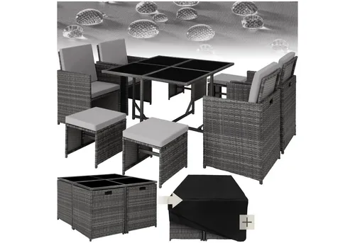 tectake® Rattan Sitzgruppe für 4 bis 8 Personen