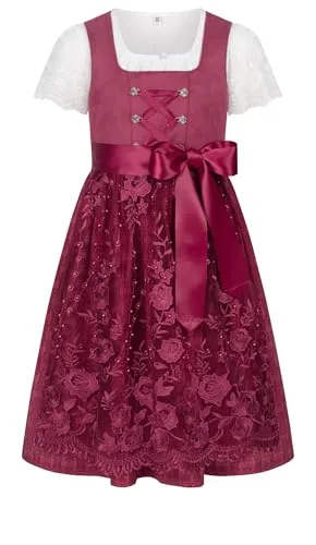 Nübler Kinderdirndl Gundi in Beere, Größe:140