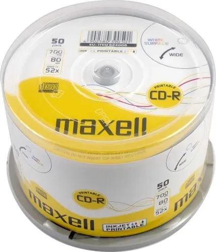 Maxell CD-R 80 Inkjet white, Cake 50