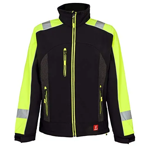 URGENT Softshell Arbeitsjacke GL-8364 - Wasserdicht & Warm - Schwarz/Gelb - XXL - Arbeitsjacke GL-8364 aus atmungsaktivem Softshell, wasserdicht und mit Fleecefutter für optimalen Schutz. Ideal für Bau- und Straßenarbeiter sowie bei Outdoor-Aktivitäten.