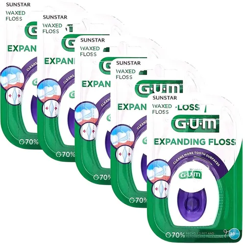 GUM Expanding Floss Zahnseide 5x30m – Effektive Zahnreinigung - Die GUM Expanding Floss Zahnseide sorgt für eine gründliche Reinigung zwischen den Zähnen. Ideal für die tägliche Mundpflege, bietet sie eine sanfte Anwendung für ein frisches Gefühl.