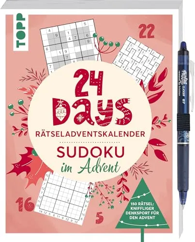 DAYS RÄTSELADVENTSKALENDER - Sudoku im Advent 24 - Entdecke über 150 spannende Sudokus und Varianten in 24 Türchen. Ideal für Sudoku-Fans, inklusive radierbarem Tintenroller für sofortigen Rätselspaß!