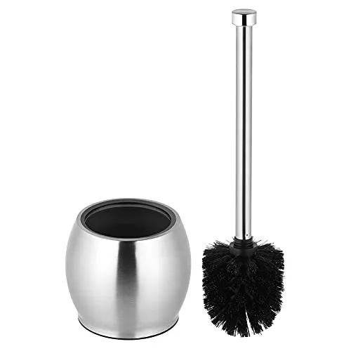 MaxDoux Klobürste, Toilettenbürste Edelstahl WC Bürste Klobürste Schwarz Klobürstenhalter Toilettenbürstenhalter Ohne Bohren Toilet Brush für Bäder und Toiletten, Inkl. Ersatzbürste