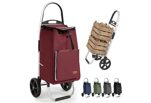 Sekey 2-in-1 Klappbarer Einkaufstrolley mit Kühlfach