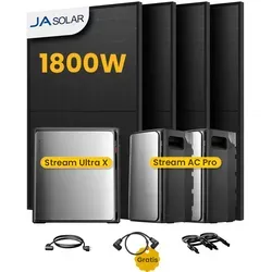 EcoFlow Stream Ultra X - All-in-One Speicher für Balkonkraftwerke - Maximieren Sie Ihre Energieeinsparungen mit 4 x 450 W Solarmodulen. Flexibel erweiterbar von 3,84 bis 23 kWh, ideal für zuverlässige Energieversorgung. Einfache Installation ohne Elektriker.