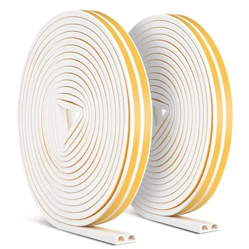20m Dichtungsband für Türen, Türdichtung Fenster Anti-Kollision/Schalldichter/Wasserdichter/Staubdicht Dichtungsband Selbstklebende - 9mm*6mm Gummi Dichtungsband - Weiß