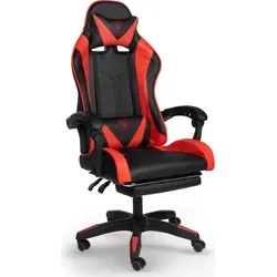 Chefsessel Stuhl Home Office Chair Racing Bürostuhl - Bürostuhl im modernen Racing-Design mit verstellbarer Rückenlehne und ausziehbarer Fußstütze für optimalen Komfort beim Arbeiten oder Gaming.