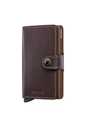 SECRID Miniwallet Original Chocolate - Elegantes Unisex-Portemonnaie aus hochwertiger europäischer Rinderhaut mit RFID-Schutz für bis zu 6 Karten und zusätzlichem Platz für Banknoten und Belege – ideal für den täglichen Gebrauch.