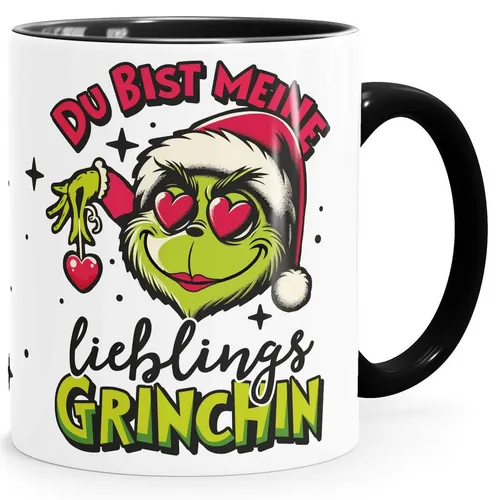 MoonWorks Tasse Tasse Weihnachten Du bist mein Lieblingsgrinch Spruch Lustig, Keramik