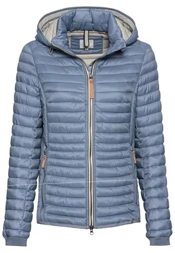 camel active Damen Leichte Steppjacke aus recyceltem Polyamid - Funktionsjacke aus recyceltem Polyamid, winddicht und wasserabweisend, bietet optimale Bewegungsfreiheit durch elastische Einsätze und Kordelzug in der Kapuze.