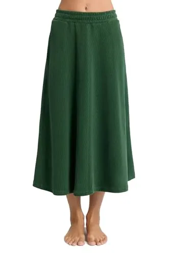 Damen Cord Röcke Bio-Baumwolle Rock (DE/NL/SE/PL, Alphanumerisch, L, Regular, Regular, Tannennadel)