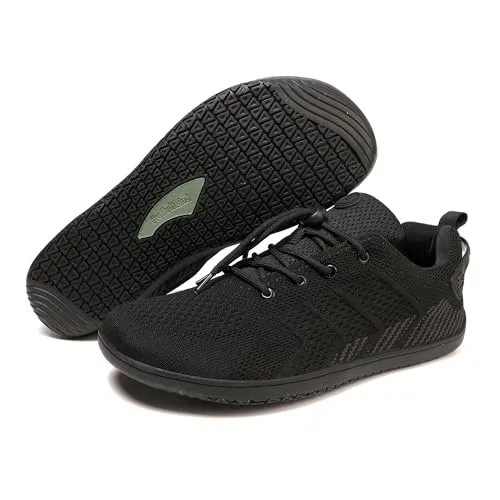Freiluftkind Das Original Camino – Sportliche Sneaker Barfußschuhe (Schwarz/Gr. 46) – Unisex Barfußschuh für Bewegung und Dynamik – Mit innovativer und atmungsaktiver Webstruktur