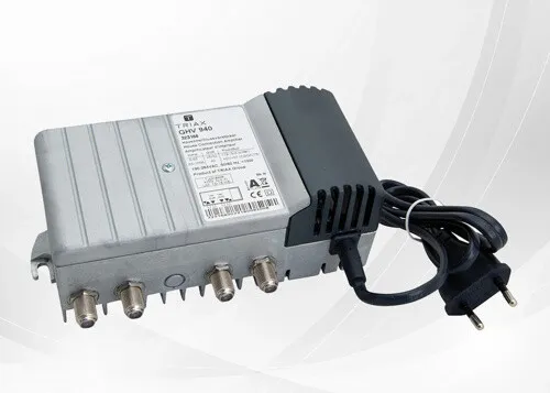 Triax Verstärker 40dB mit aktivem Rückkanal GHV 940 - Hausanschlussverstärker für CATV/BK-Netze, zukunftssichere 1 GHz-Technologie mit hocheffizientem Schaltnetzteil und umfangreichem ESD-Schutz.