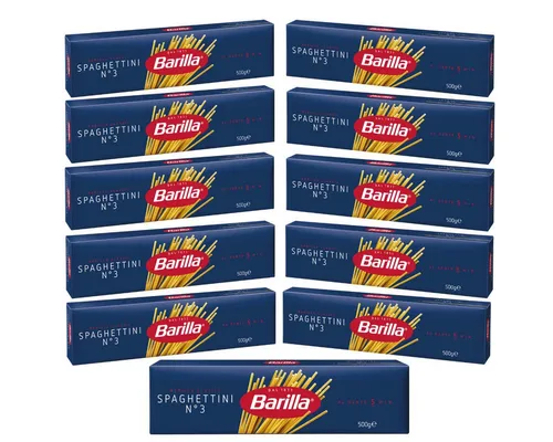 Barilla Nudeln, Barilla Spaghettini Nummer 3 Hartweizen Pasta 500g 11er Pack