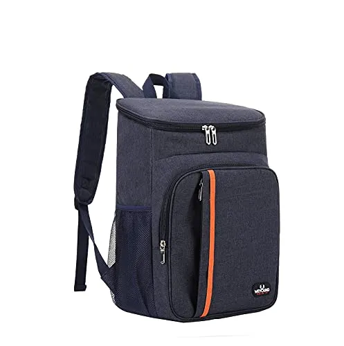 MCXKJ 22L Kühlrucksack Picknicktasche Kühl Rucksack Groß Isoliert Cooler Bag, Damen Herren Cooler Bag für Camping, BBQ, Wandern, Picknick (Navy blau)